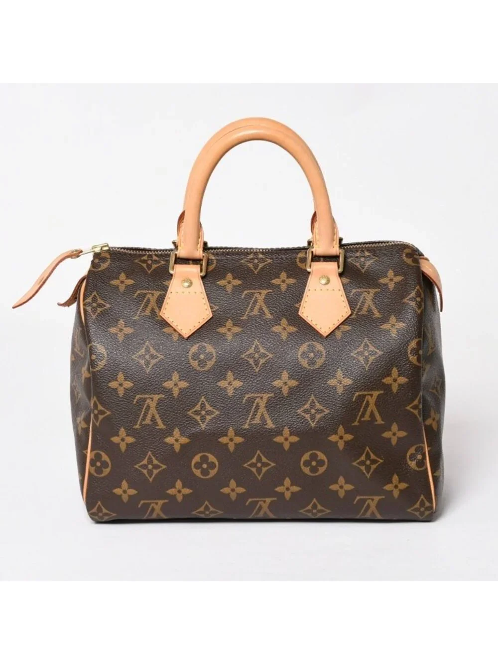 Louis Vuitton Speedy 25 Handbag Monogram Leather Brown Gold